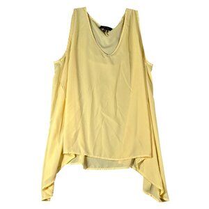 Melissa Paige XL Yellow Sleeveless High-Low V-Neck Lightweight Tank Top